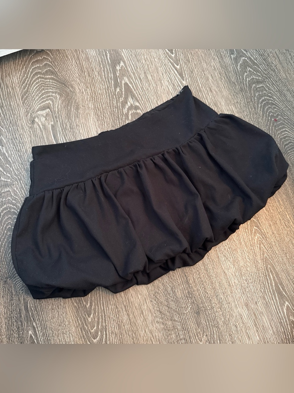 Black Bubble Hem Mini Skirt
